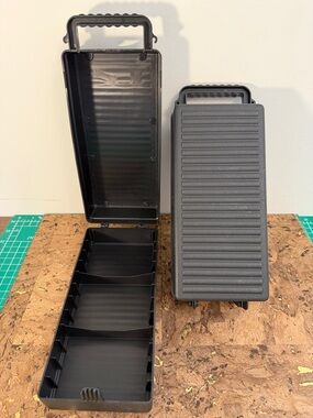 Set of 10 x 4 “ Black Plastic Cassette Organizer Case with Handles